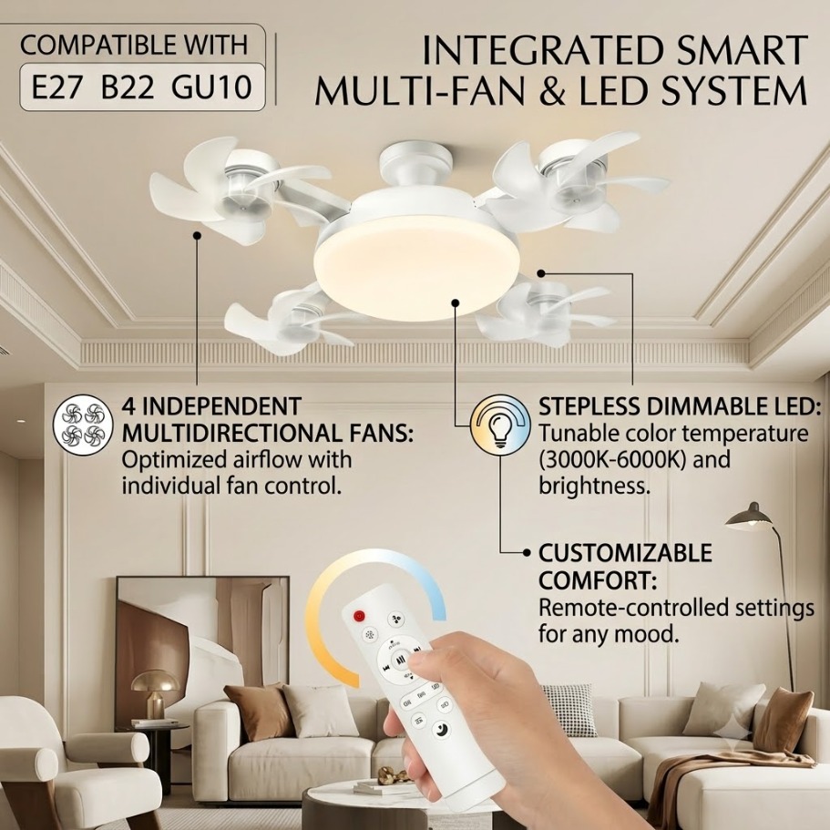 Drone Beacon Light - Ventilador de Techo con Luz Estilo