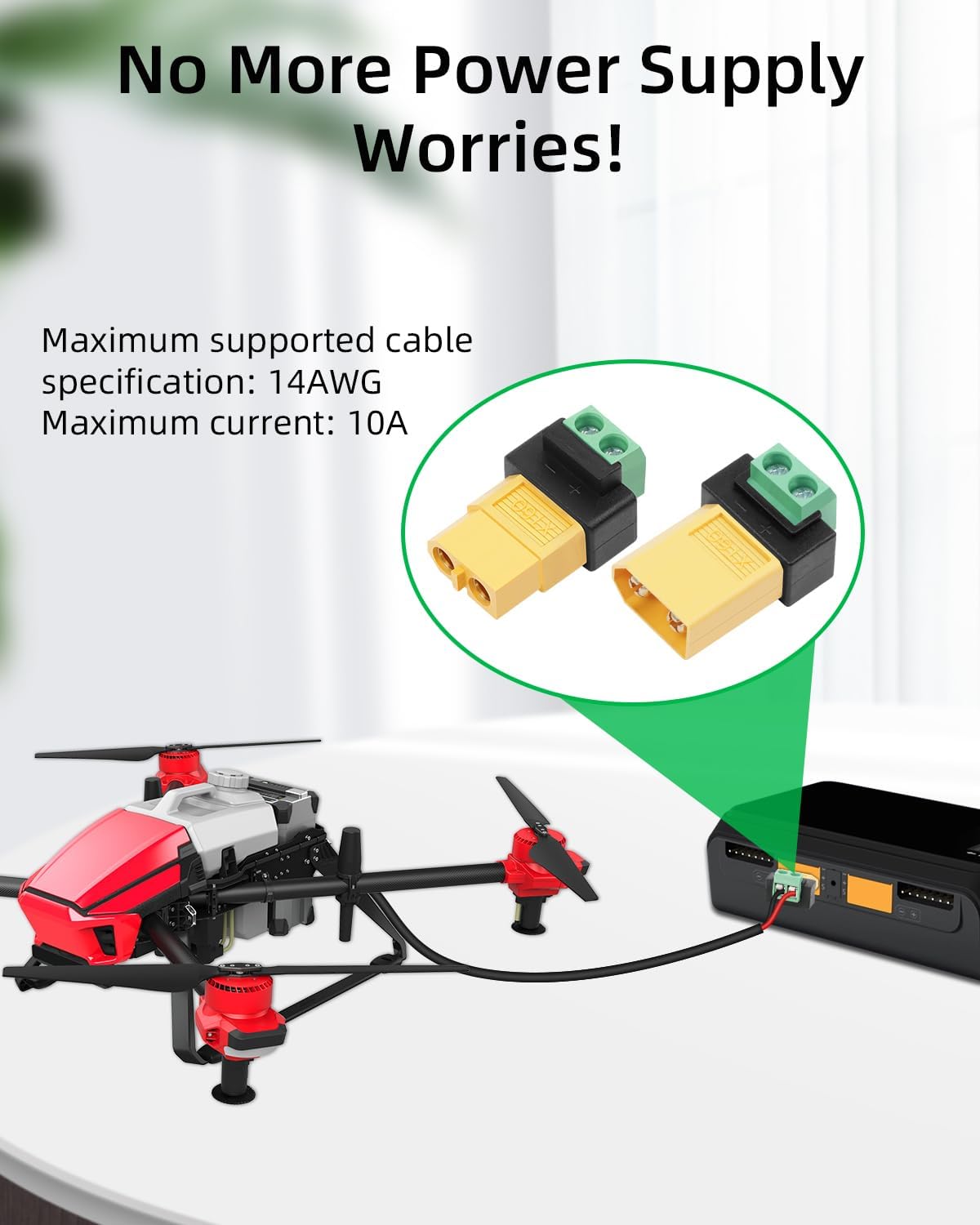 Drone Solar Charger - Adaptador de Conexión XT60 de 2