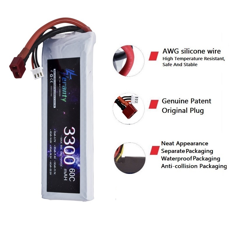 Batería LiPo 2S 7,4 V 3300mAh  - Drone Battery Adapter reseña y precio